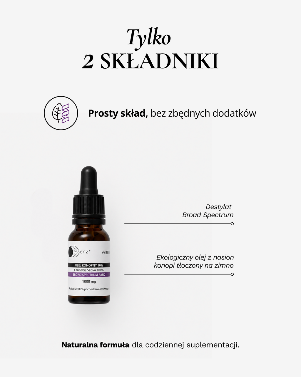 Olej konopny Basic Broad Spectrum 10% 1000 mg 10 ml