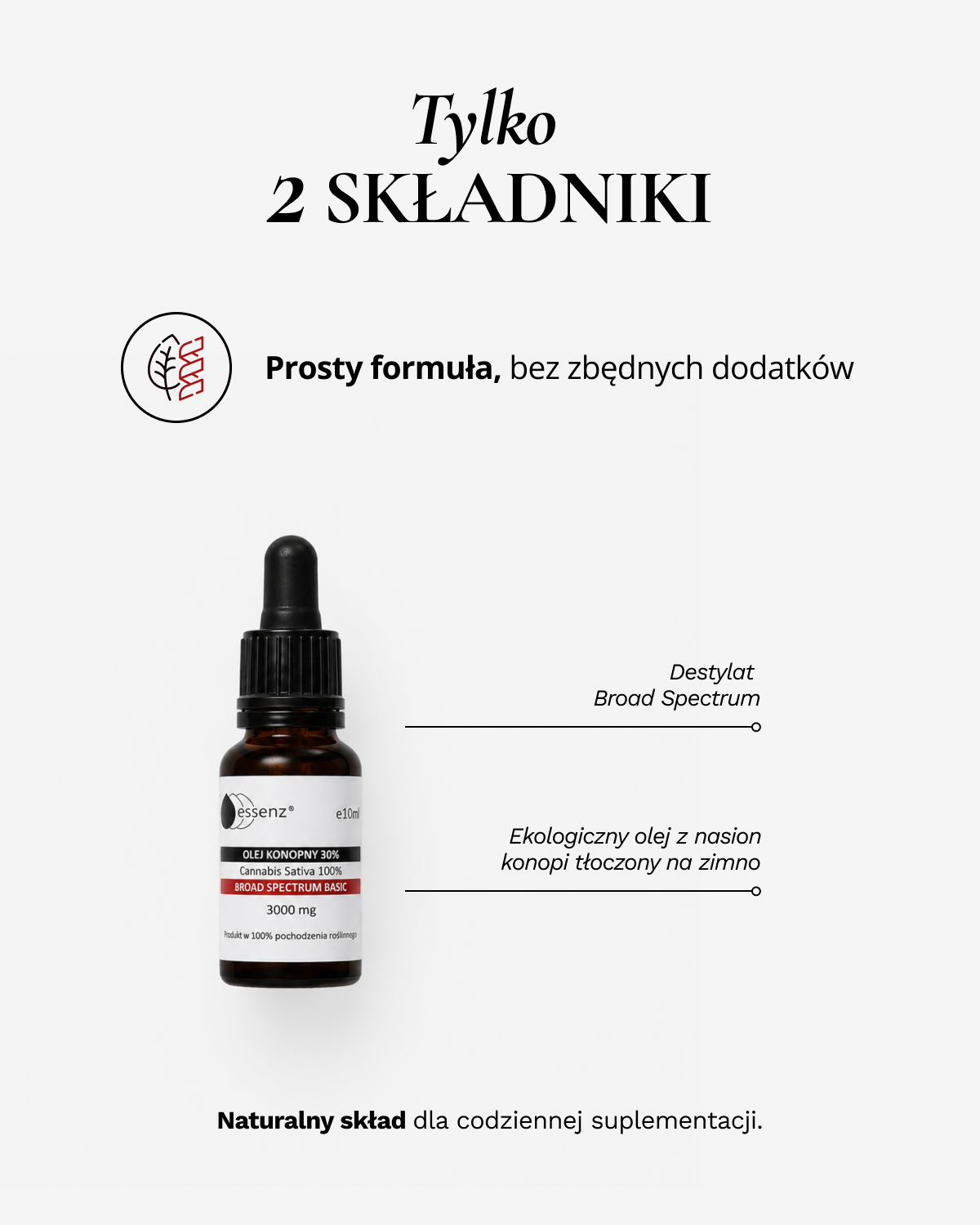 Olej konopny Basic Broad Spectrum 30% 3000 mg 10 ml