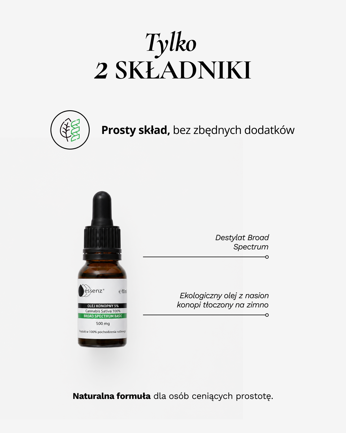 Olej konopny Basic Broad Spectrum 5% 500 mg 10 ml