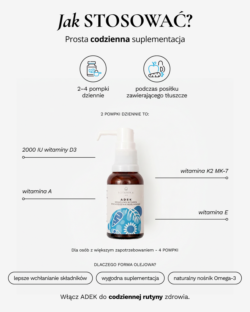 Witamina ADEK pochodzenia roślinnego 20ml - suplement diety