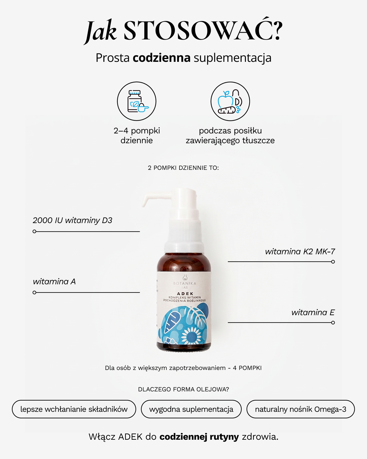 Witamina ADEK pochodzenia roślinnego 20ml - suplement diety