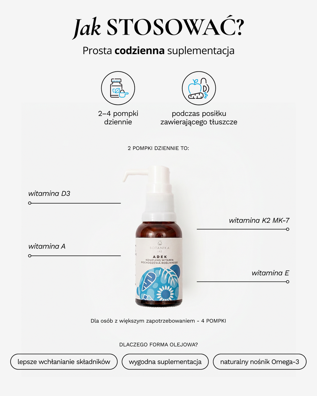 Witaminy ADEK pochodzenia roślinnego 20ml - suplement diety