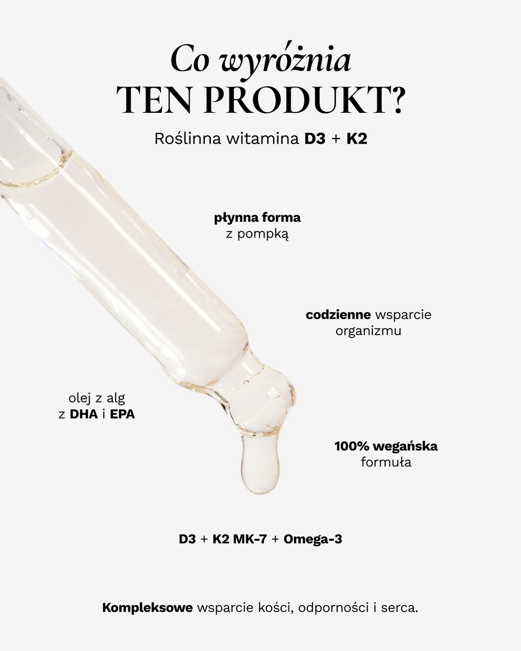 Witamina D3+K2 pochodzenia roślinnego 20 ml - suplement diety