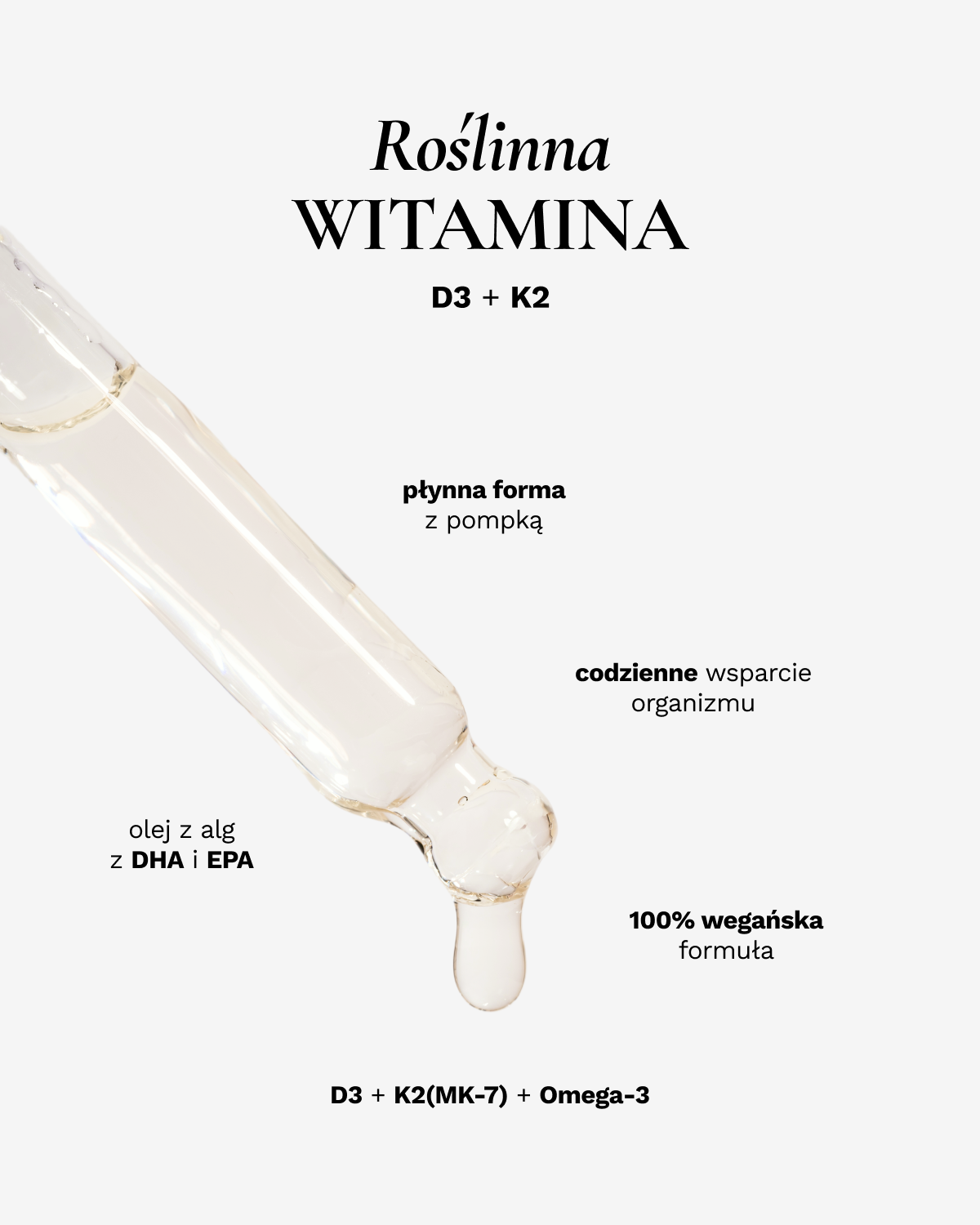 Witaminy D3+K2 pochodzenia roślinnego 20 ml - suplement diety