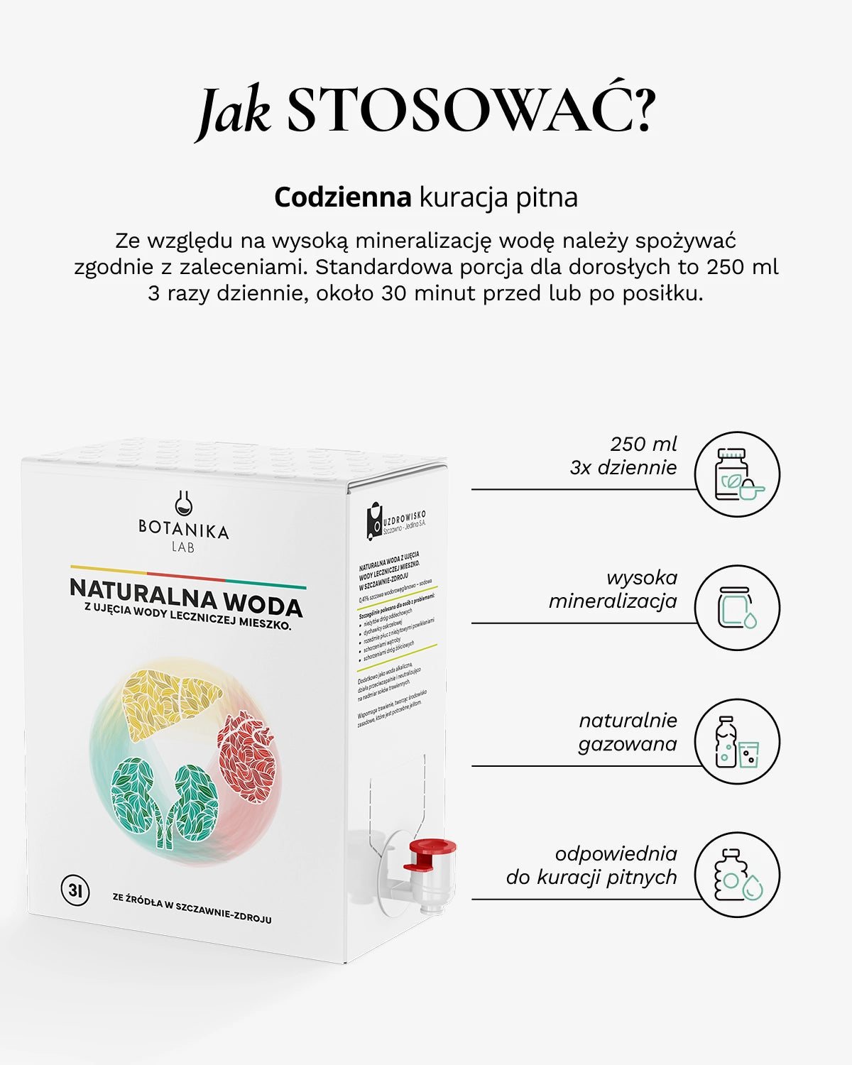 Woda lecznicza ze źródła Mieszko w Szczawnie-Zdroju 3L
